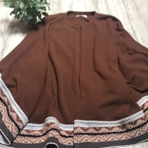 Gabytex Alpaca sweater poncho womens brown cape